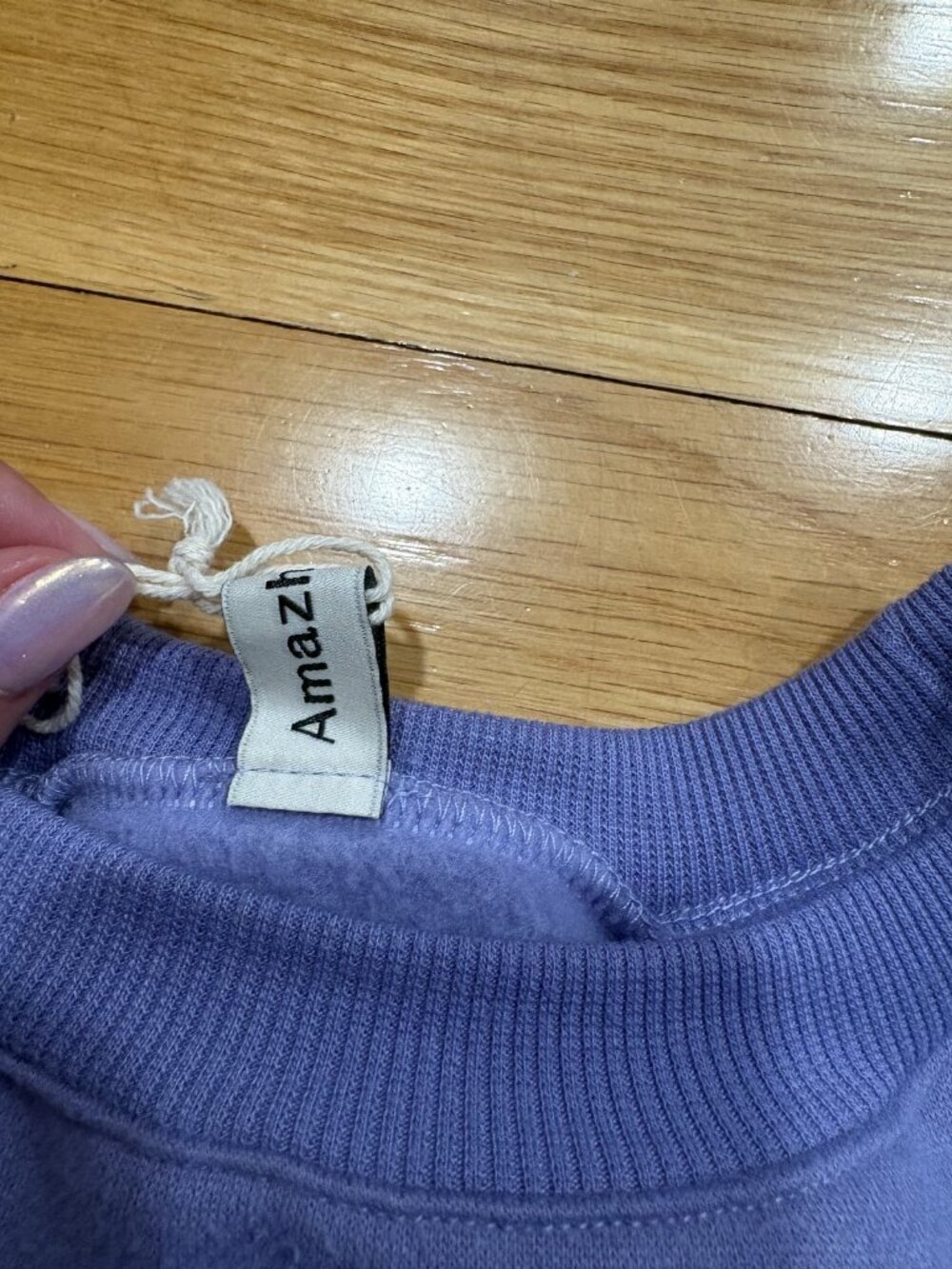 Amazhiyu Size Use measurements Women's Blue Cropped Sweatshirt Pullover Top with - Picture 2 of 5